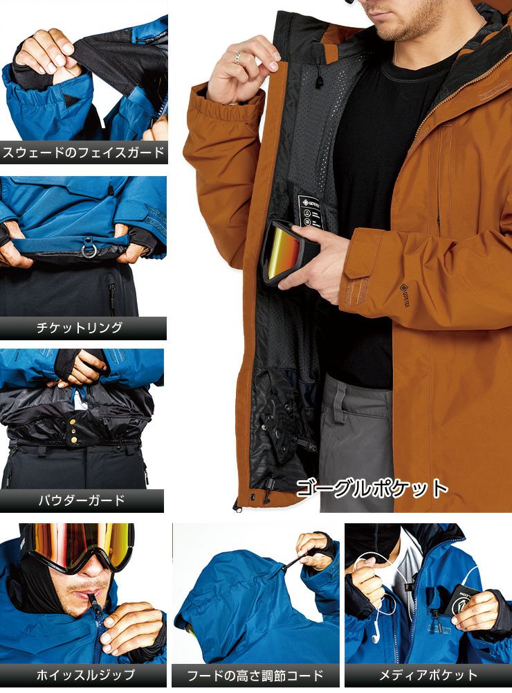 Volcom スキーウェア ゴアテックス VOLCOM ボルコム DUA GORE-TEX スノーボード ウェア ジャケット ユニ